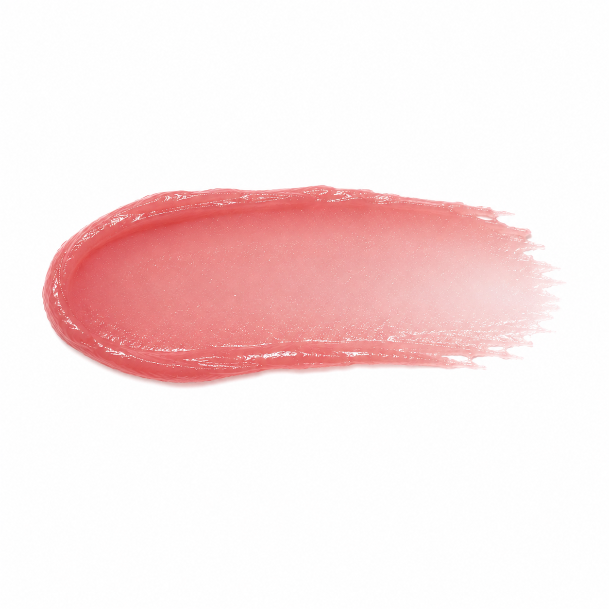 swatch of light pink/rosy colored lip balm